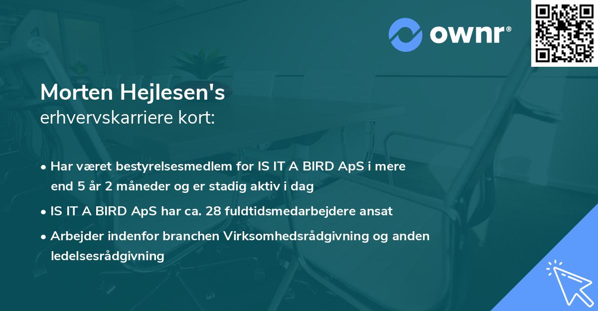 Morten Hejlesen's erhvervskarriere kort