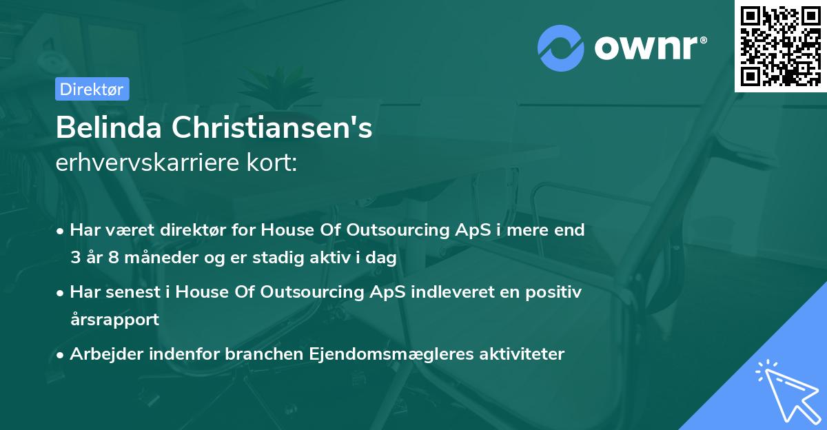 Belinda Christiansen's erhvervskarriere kort