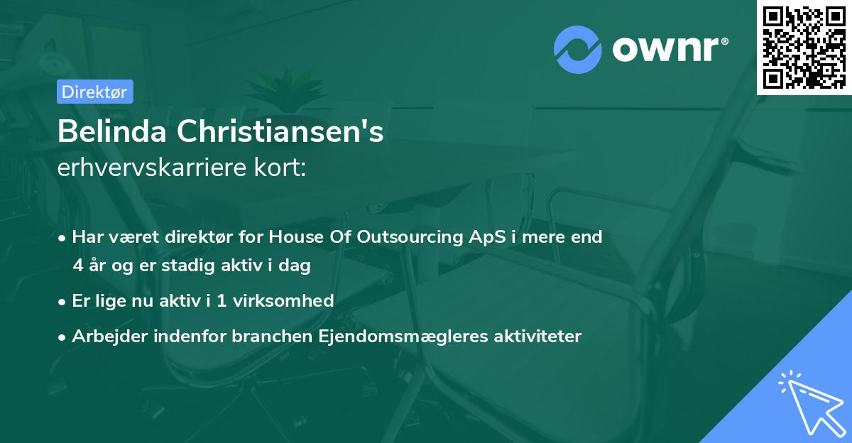 Belinda Christiansen's erhvervskarriere kort