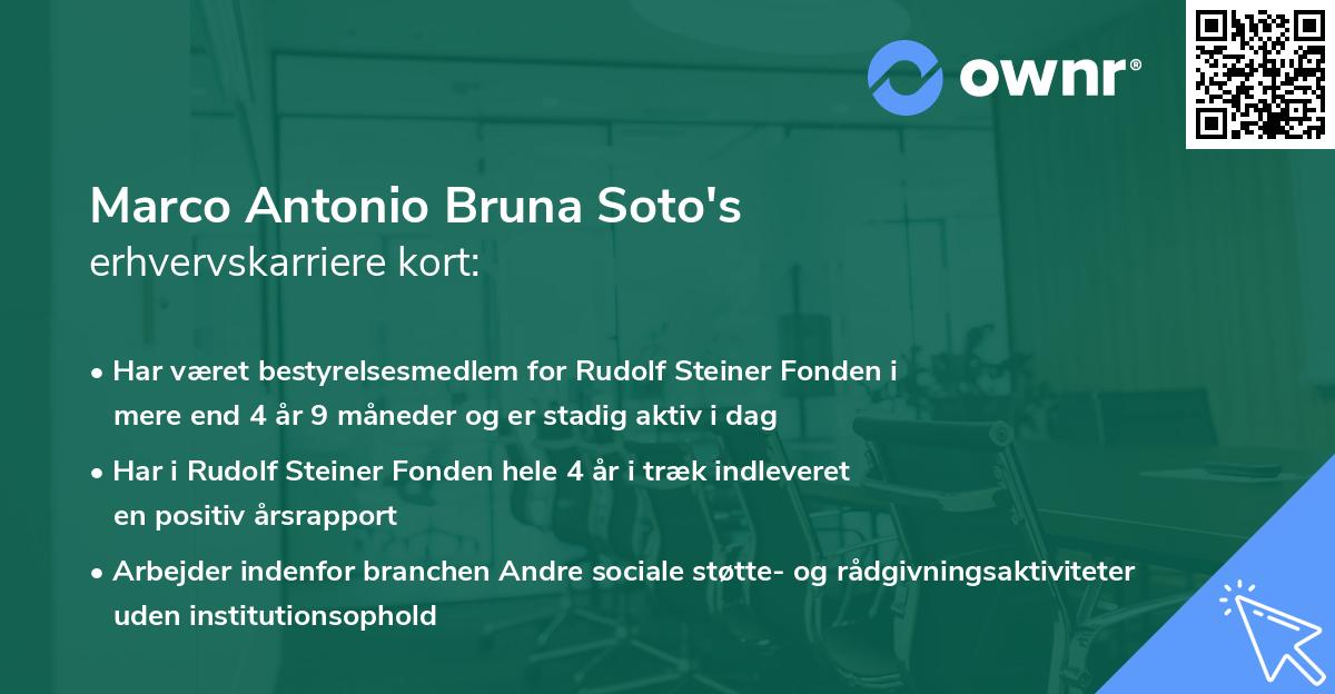 Marco Antonio Bruna Soto's erhvervskarriere kort