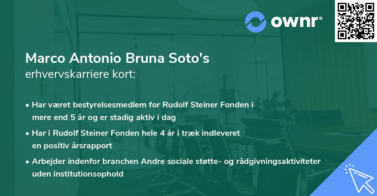 Marco Antonio Bruna Soto's erhvervskarriere kort