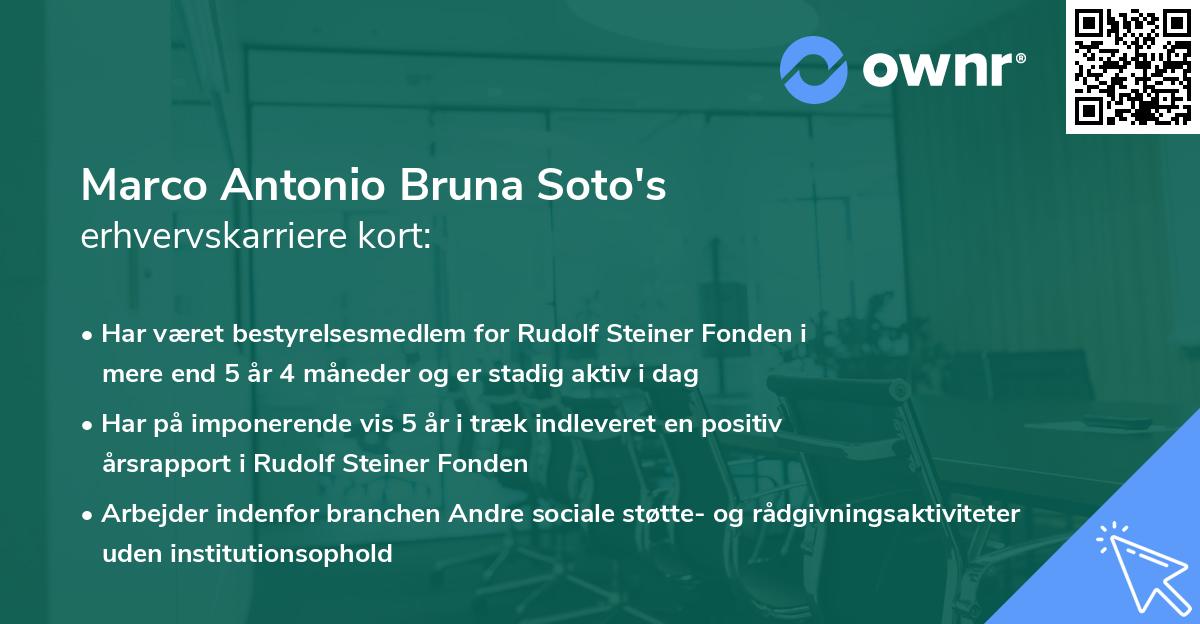 Marco Antonio Bruna Soto's erhvervskarriere kort