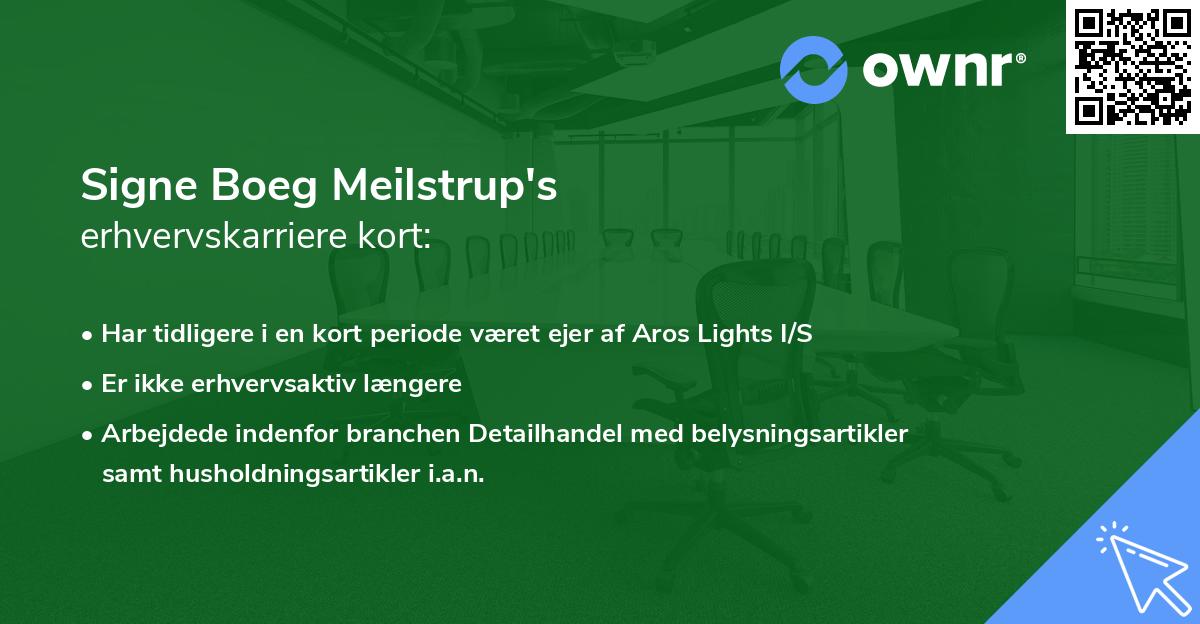 Signe Boeg Meilstrup's erhvervskarriere kort