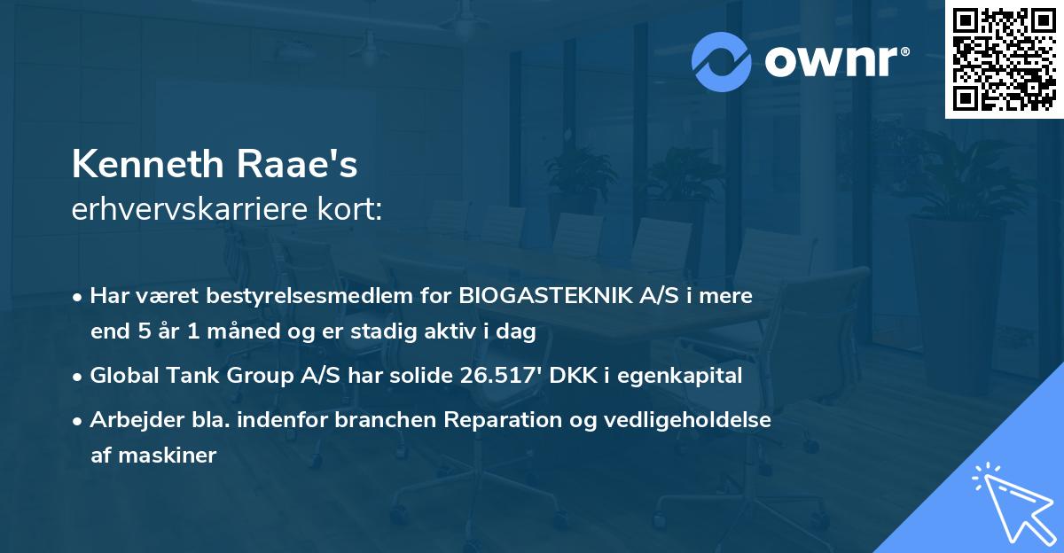 Kenneth Raae's erhvervskarriere kort