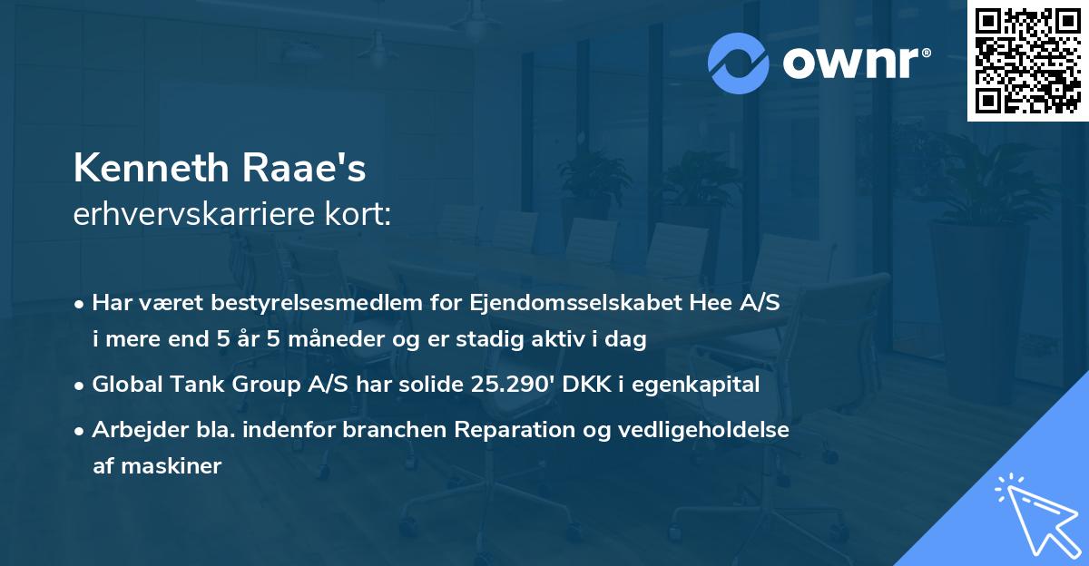 Kenneth Raae's erhvervskarriere kort
