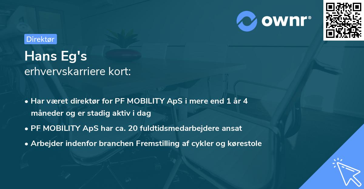 Hans Eg's erhvervskarriere kort