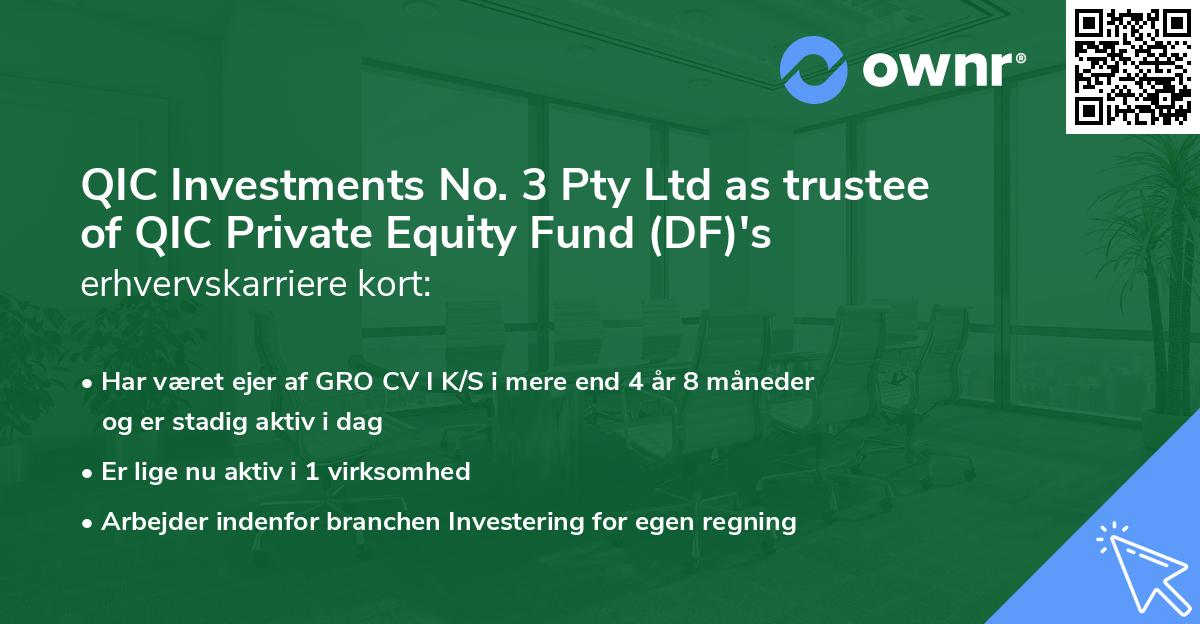 QIC Investments No. 3 Pty Ltd as trustee of QIC Private Equity Fund (DF)'s erhvervskarriere kort