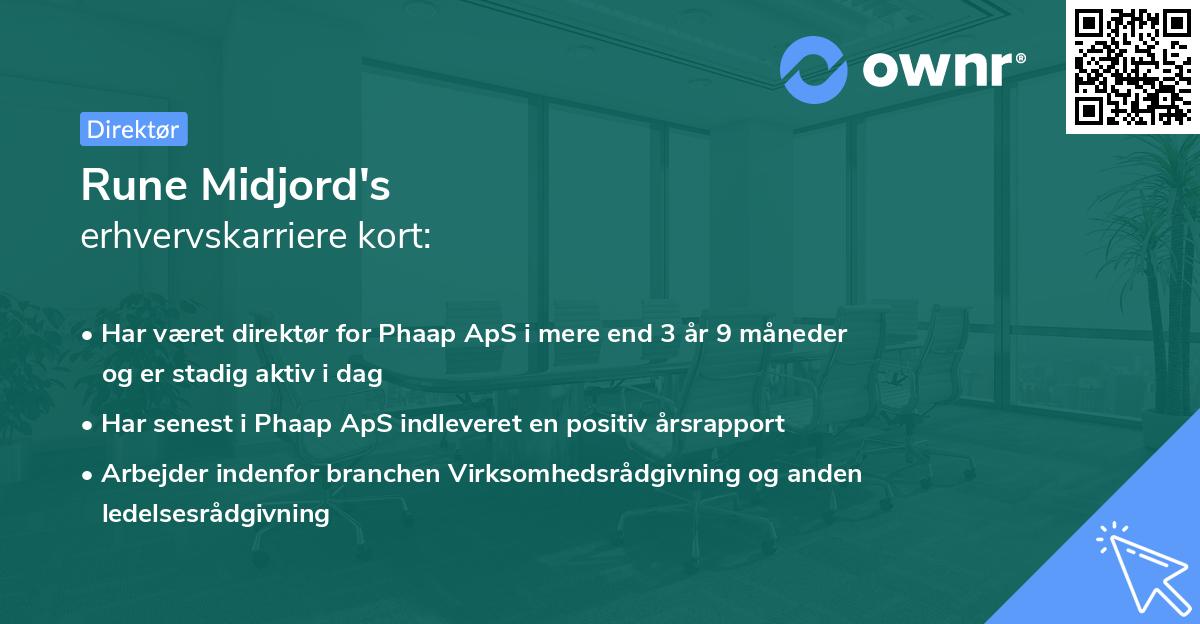 Rune Midjord's erhvervskarriere kort