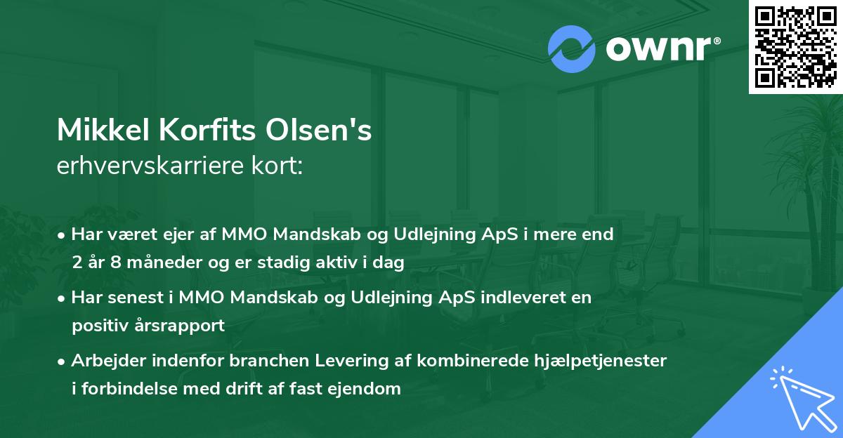 Mikkel Korfits Olsen's erhvervskarriere kort