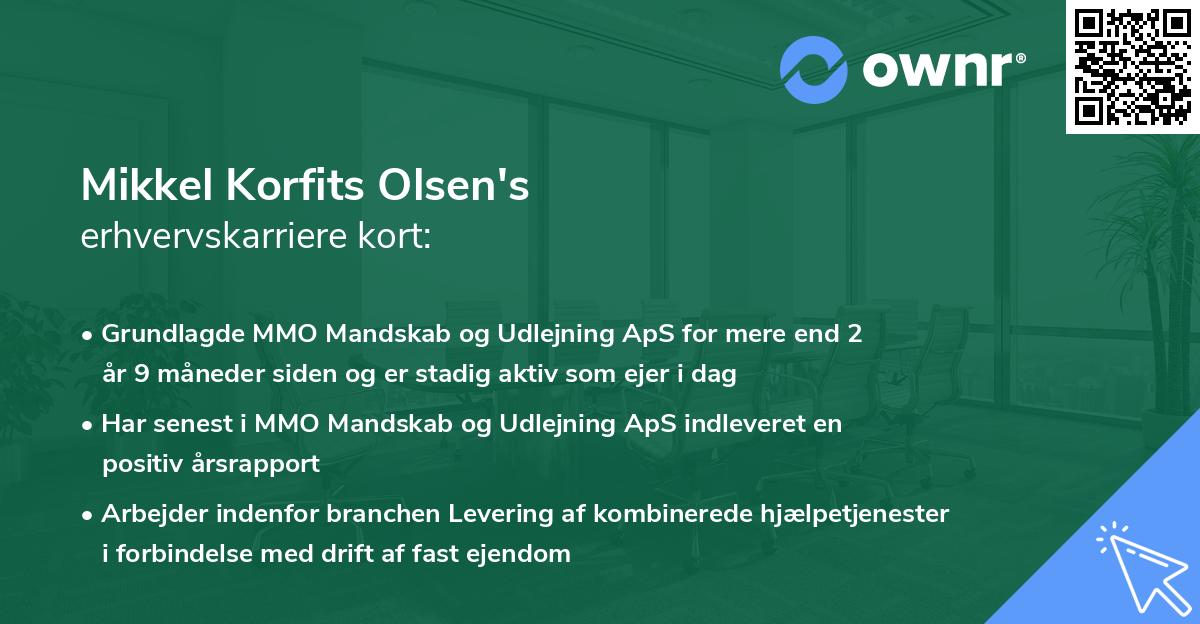 Mikkel Korfits Olsen's erhvervskarriere kort