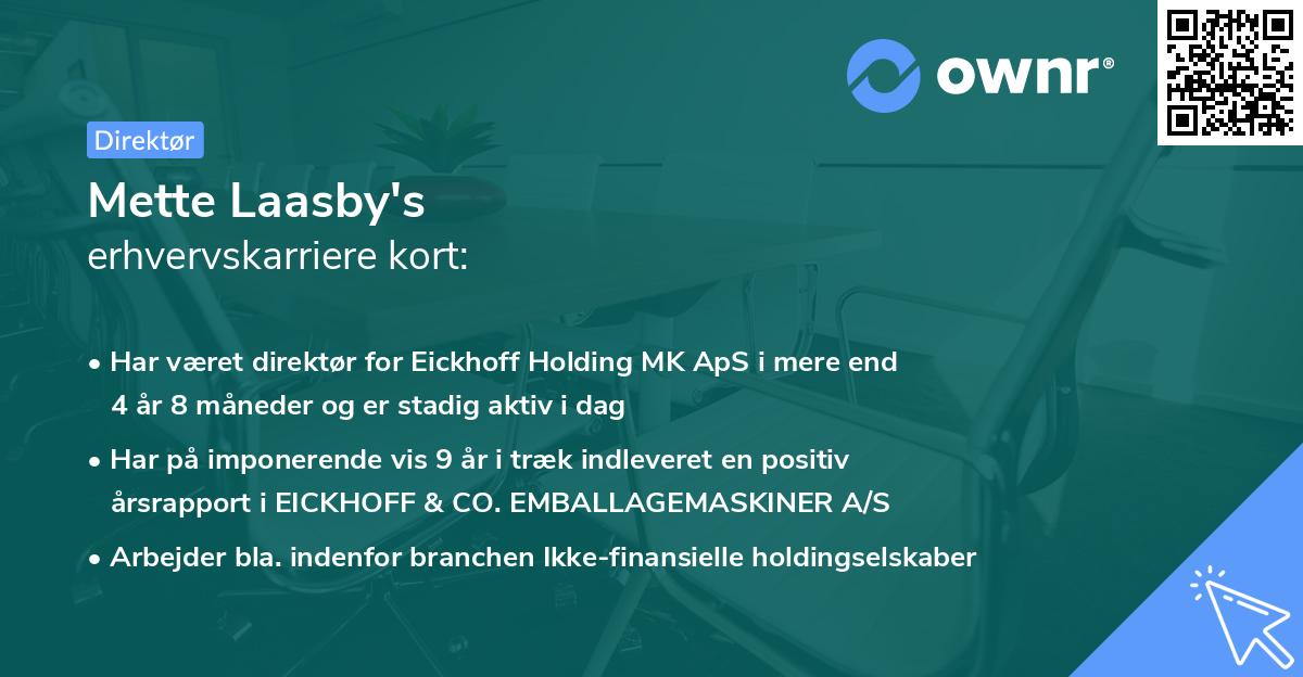 Mette Laasby's erhvervskarriere kort