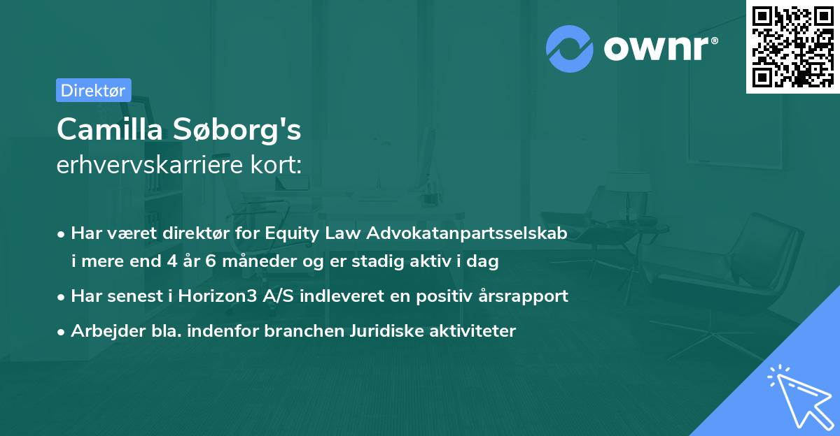 Camilla Søborg's erhvervskarriere kort