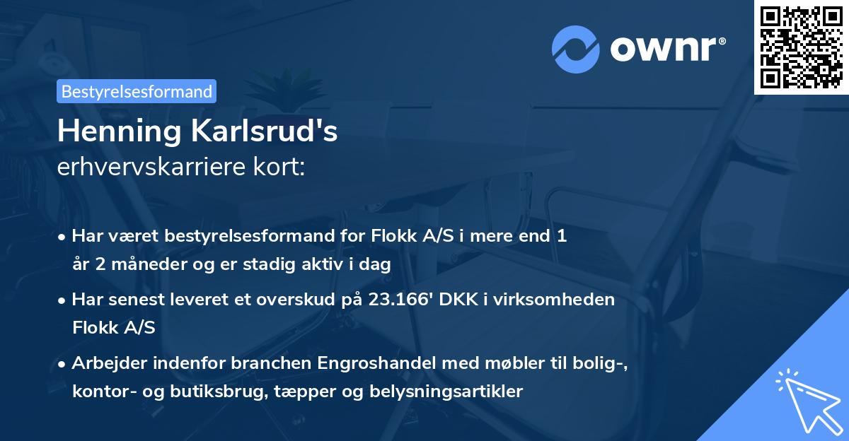 Henning Karlsrud's erhvervskarriere kort
