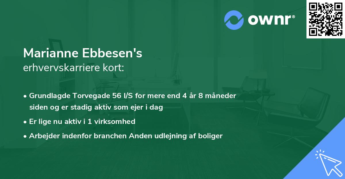 Marianne Ebbesen's erhvervskarriere kort