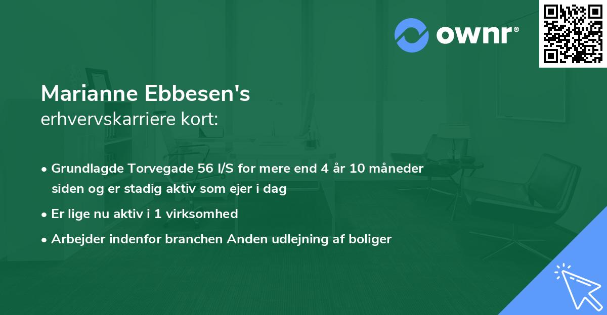 Marianne Ebbesen's erhvervskarriere kort