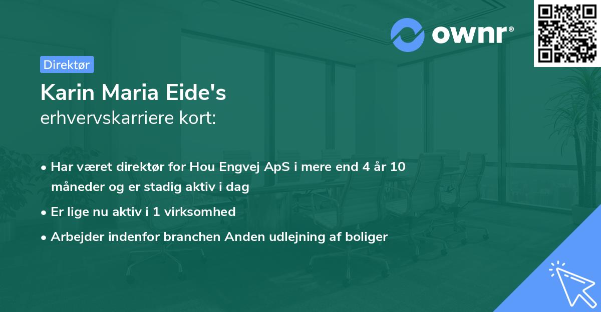 Karin Maria Eide's erhvervskarriere kort