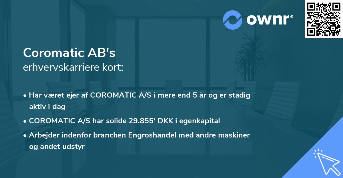 Coromatic AB's erhvervskarriere kort