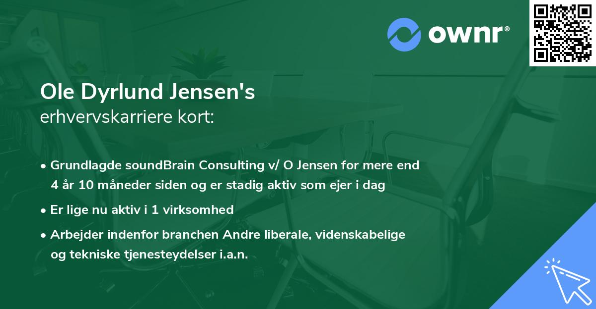 Ole Dyrlund Jensen's erhvervskarriere kort