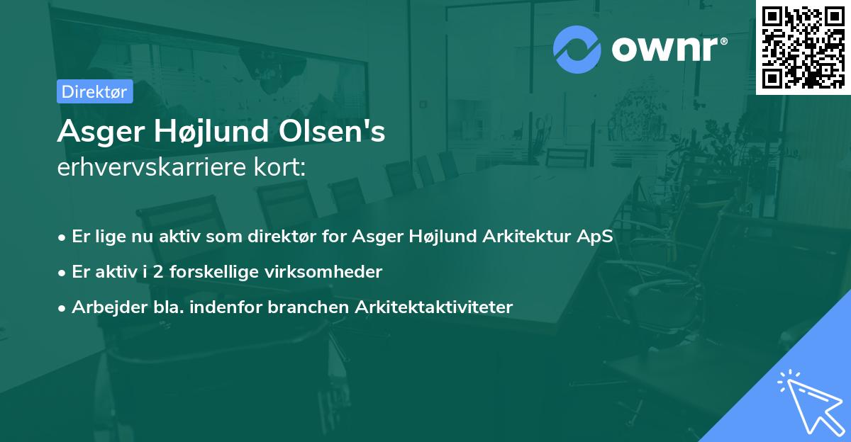 Asger Højlund Olsen's erhvervskarriere kort