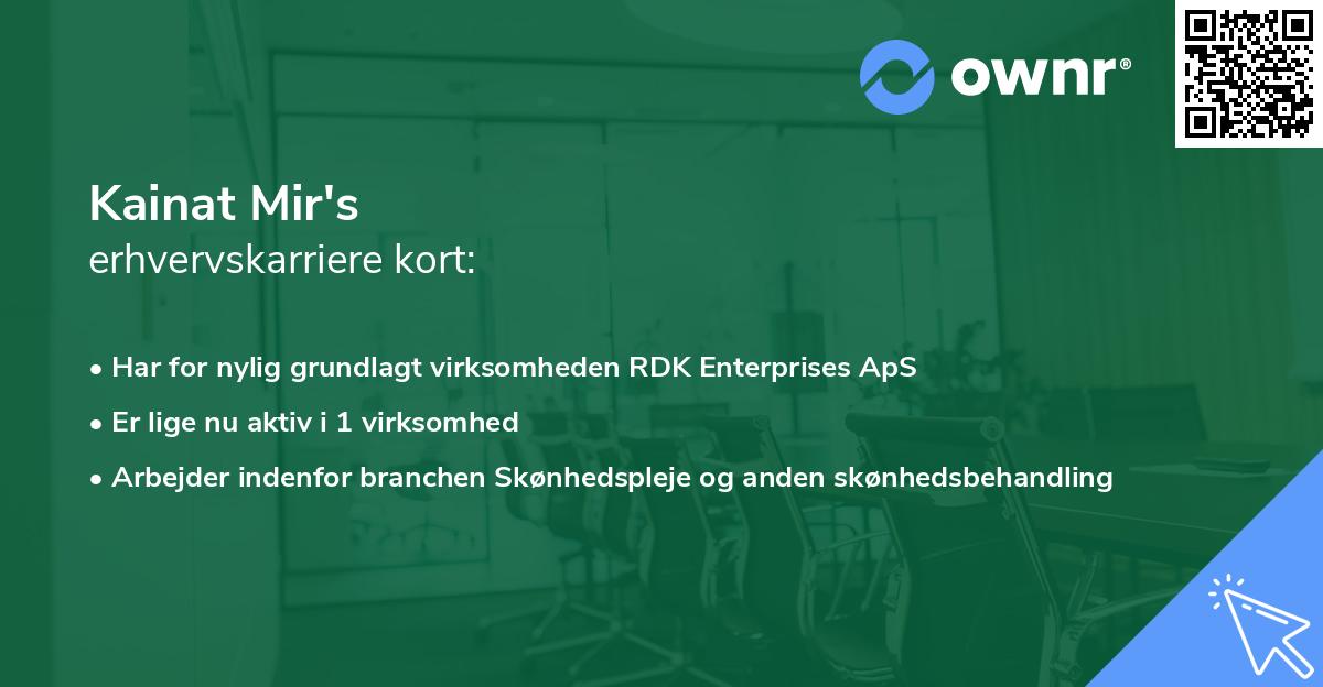 Kainat Mir's erhvervskarriere kort