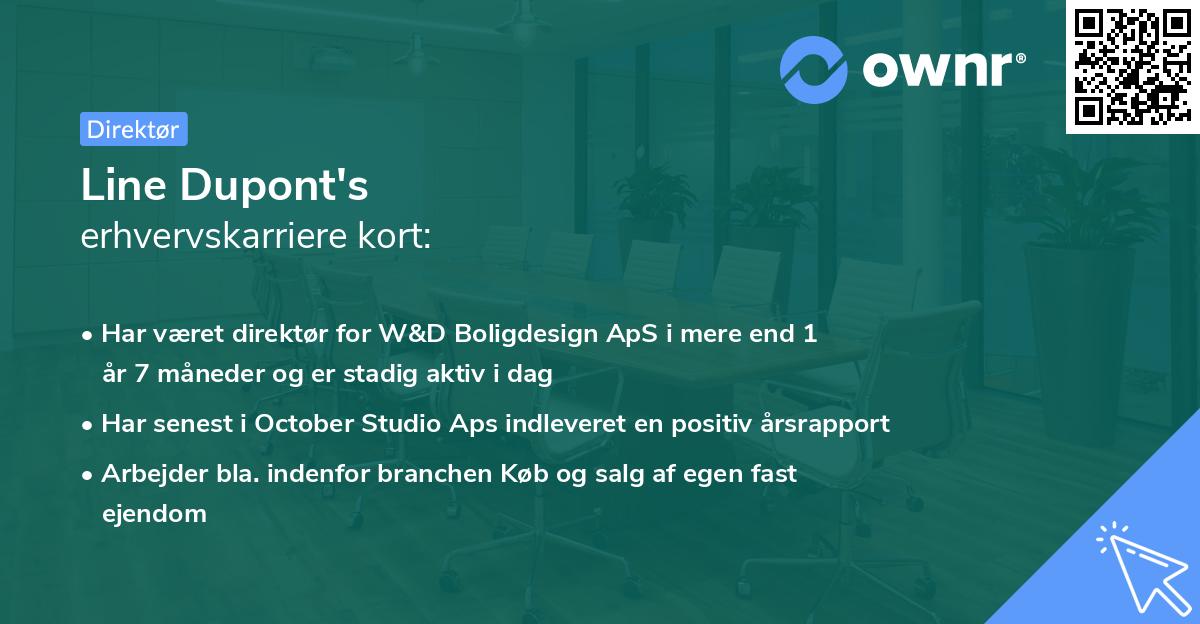 Line Dupont's erhvervskarriere kort