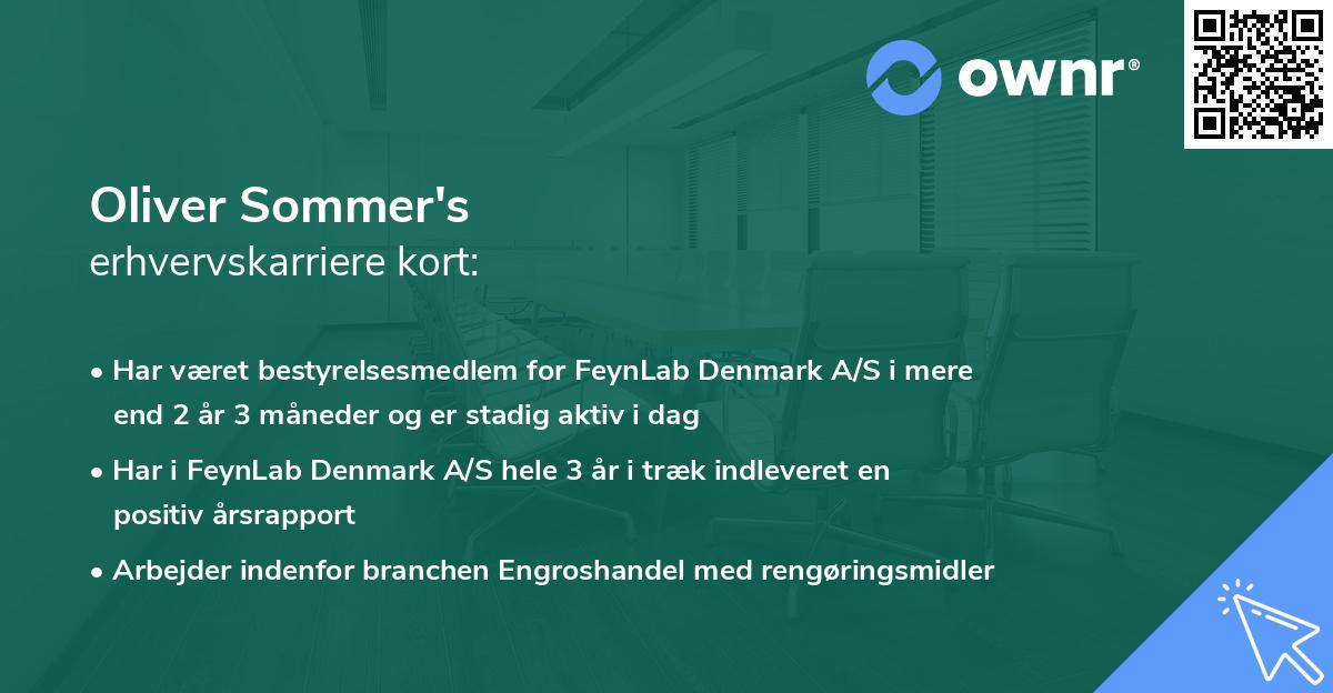 Oliver Sommer's erhvervskarriere kort