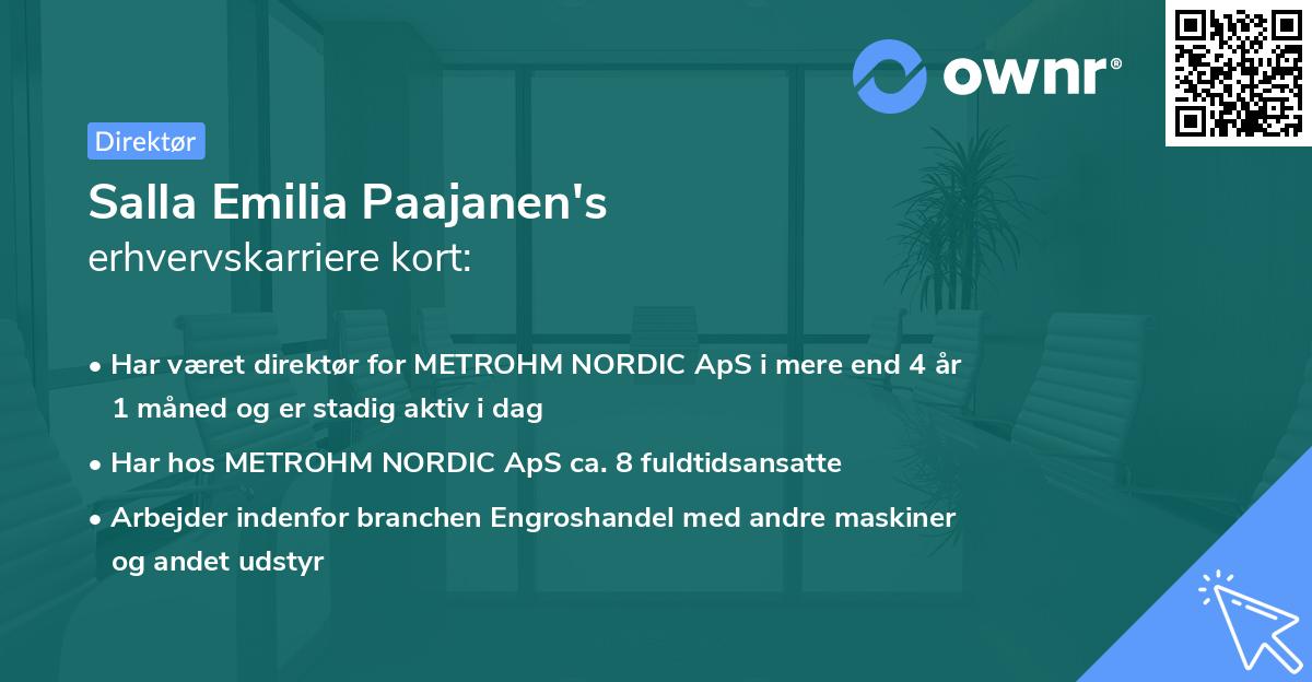 Salla Emilia Paajanen's erhvervskarriere kort