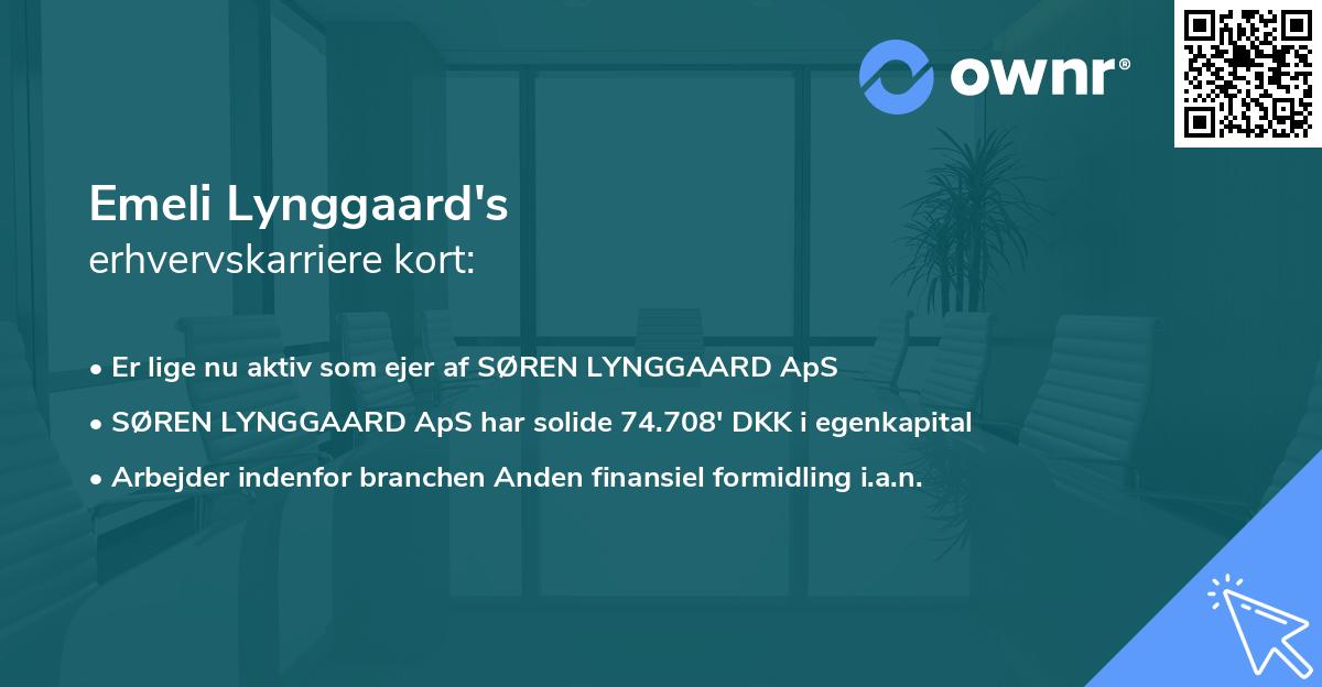 Emeli Lynggaard's erhvervskarriere kort