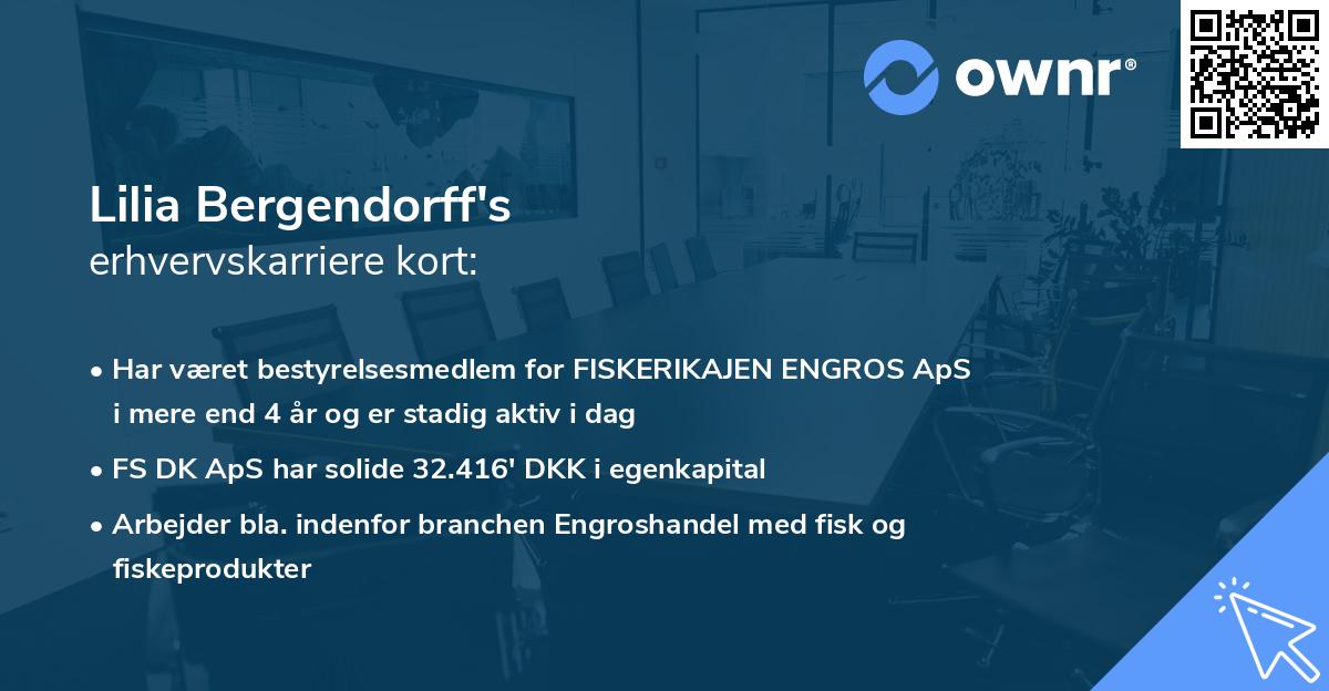 Lilia Bergendorff's erhvervskarriere kort