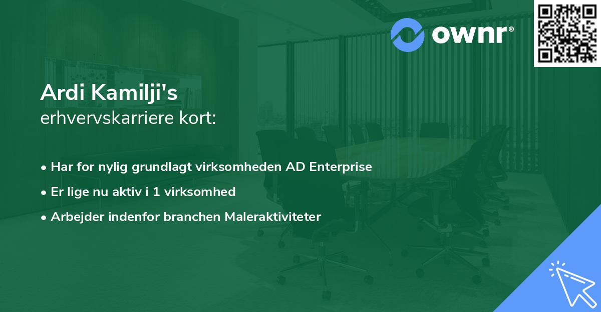 Ardi Kamilji's erhvervskarriere kort