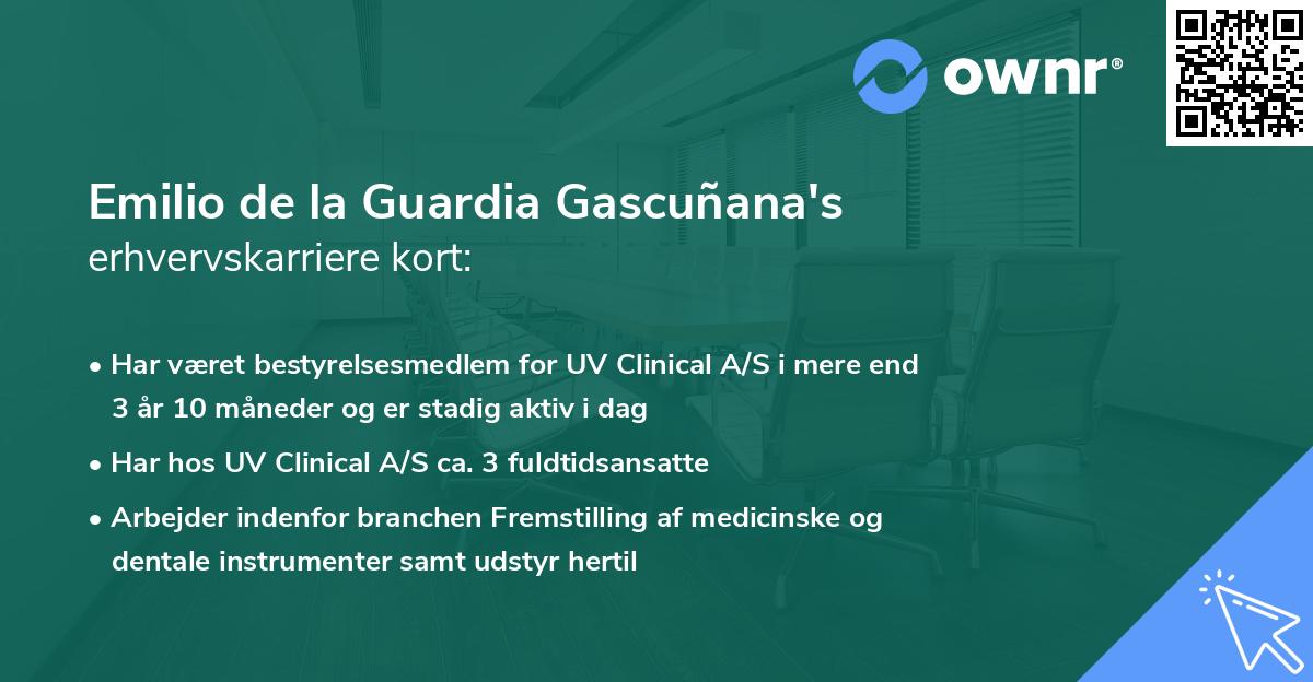 Emilio de la Guardia Gascuñana's erhvervskarriere kort