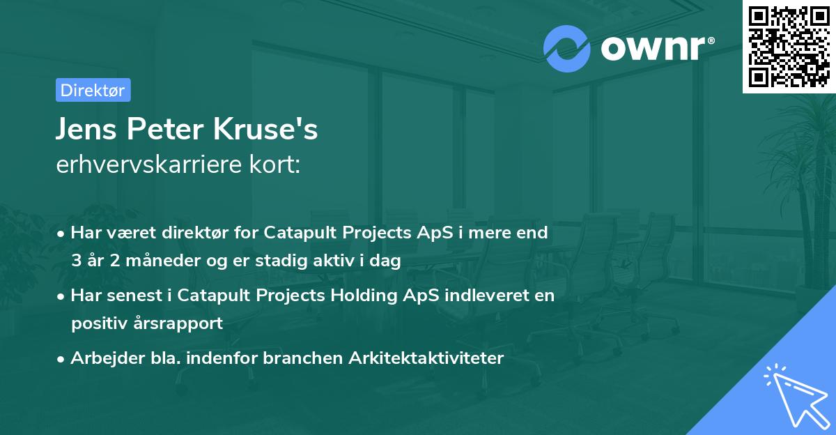 Jens Peter Kruse's erhvervskarriere kort