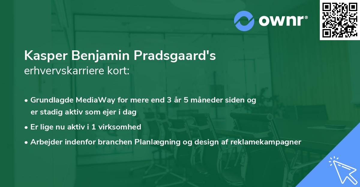 Kasper Benjamin Pradsgaard's erhvervskarriere kort