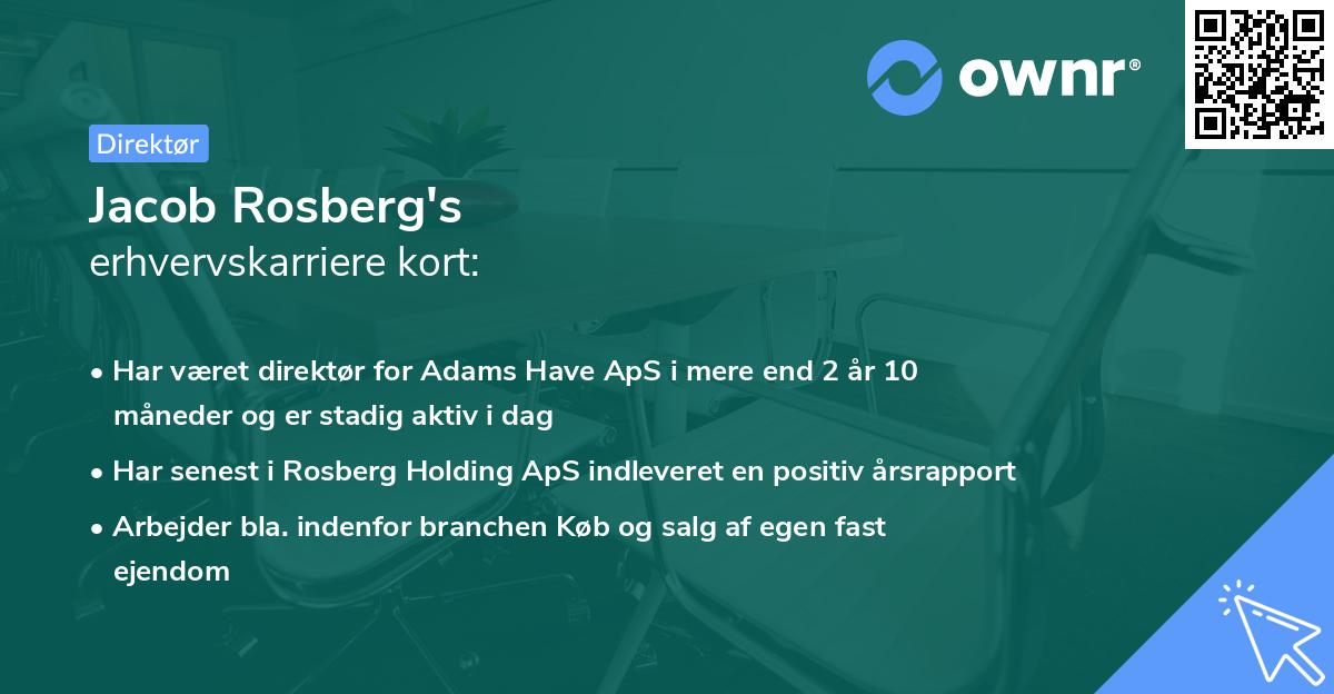 Jacob Rosberg's erhvervskarriere kort