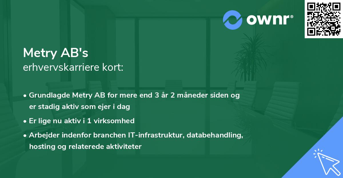 Metry AB's erhvervskarriere kort