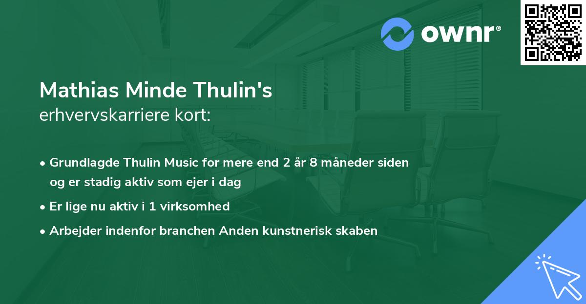Mathias Minde Thulin's erhvervskarriere kort