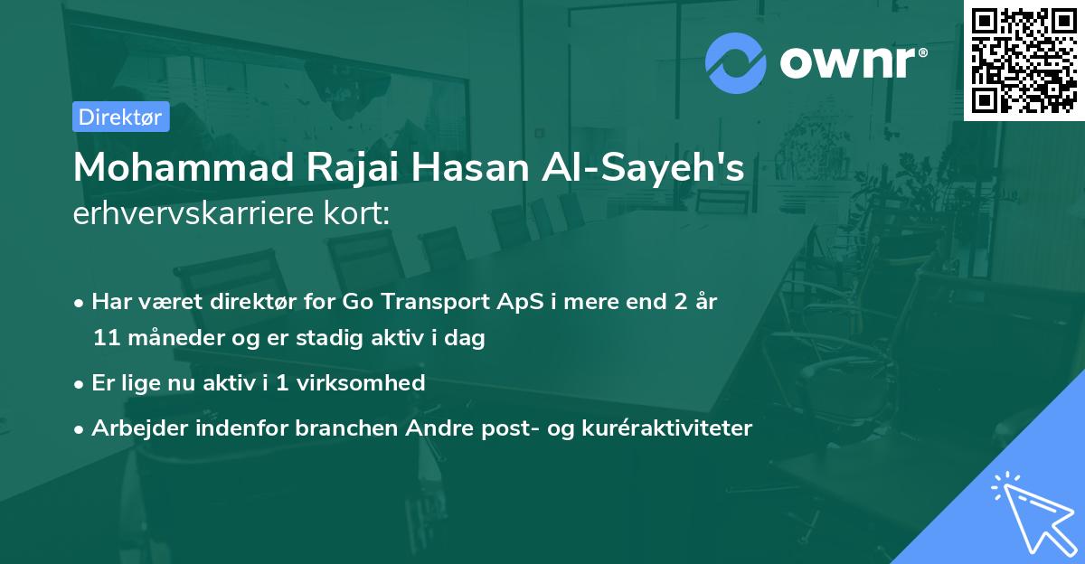 Mohammad Rajai Hasan Al-Sayeh's erhvervskarriere kort