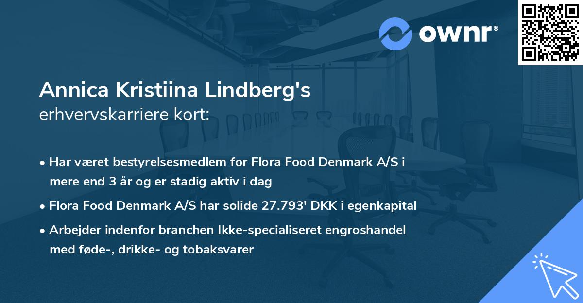 Annica Kristiina Lindberg's erhvervskarriere kort