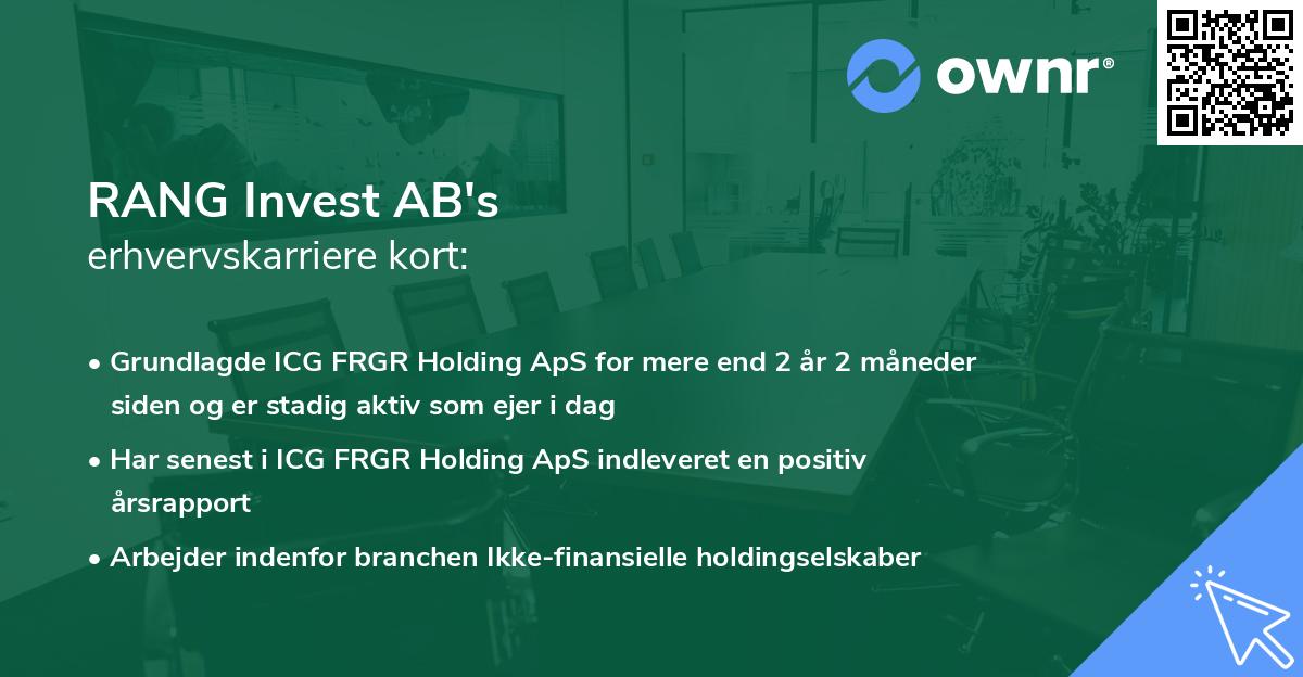 RANG Invest AB's erhvervskarriere kort