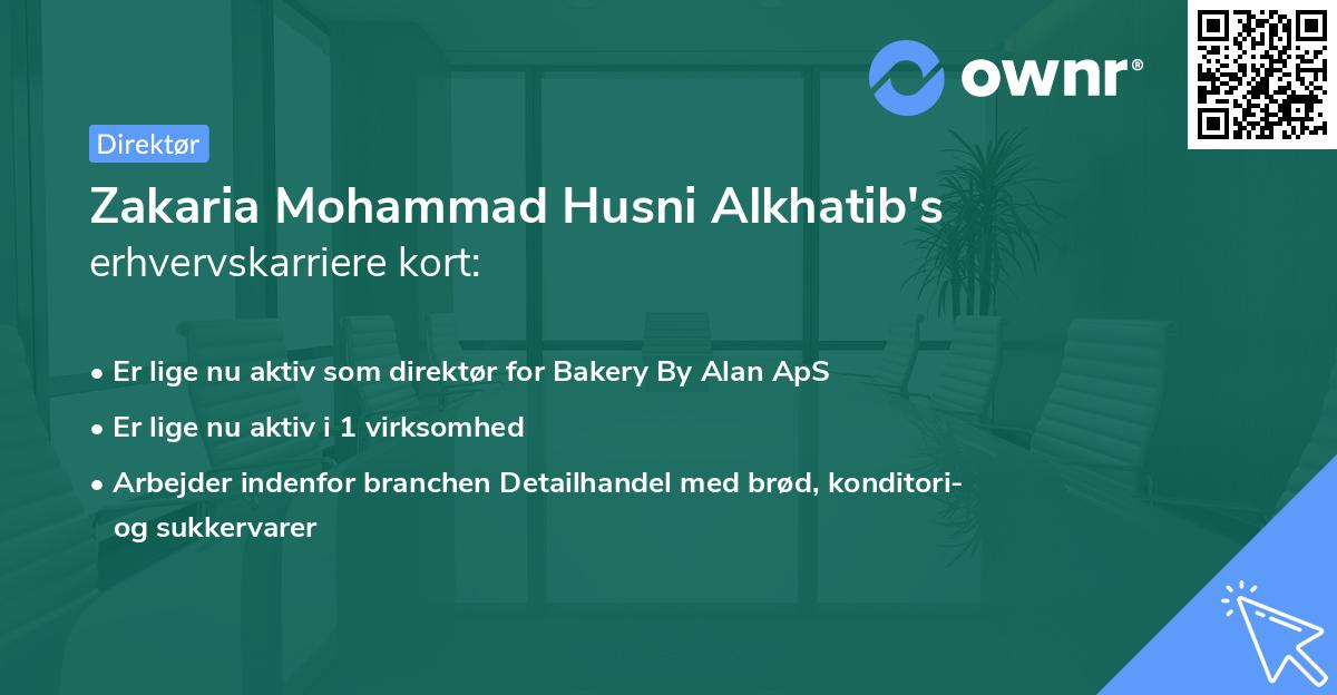 Zakaria Mohammad Husni Alkhatib's erhvervskarriere kort