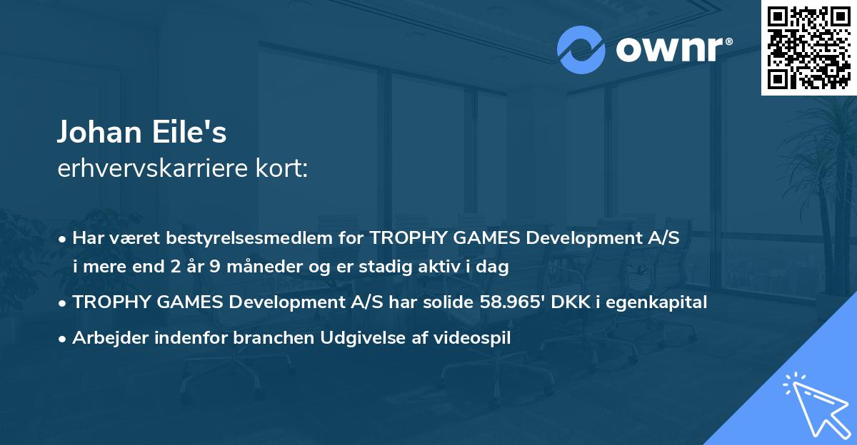 Johan Eile's erhvervskarriere kort