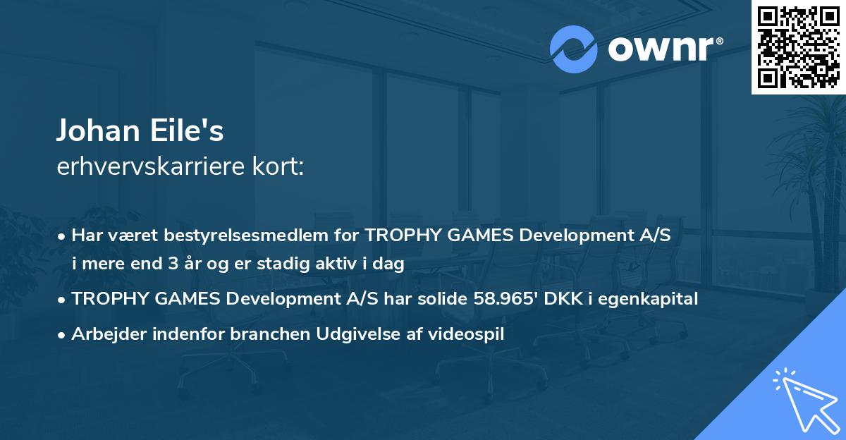 Johan Eile's erhvervskarriere kort