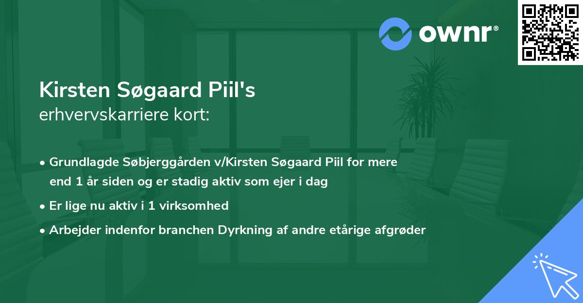 Kirsten Søgaard Piil's erhvervskarriere kort