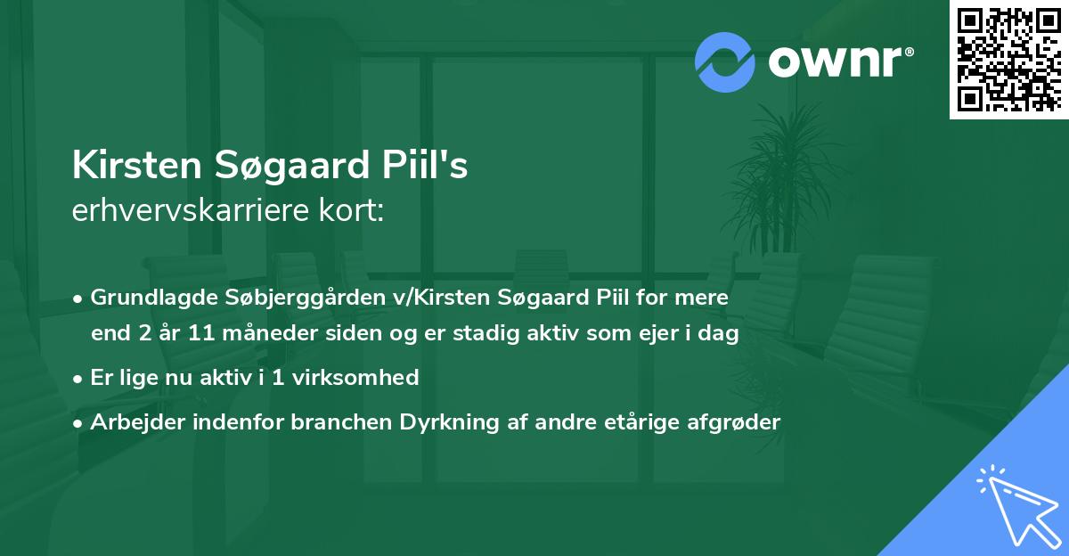 Kirsten Søgaard Piil's erhvervskarriere kort