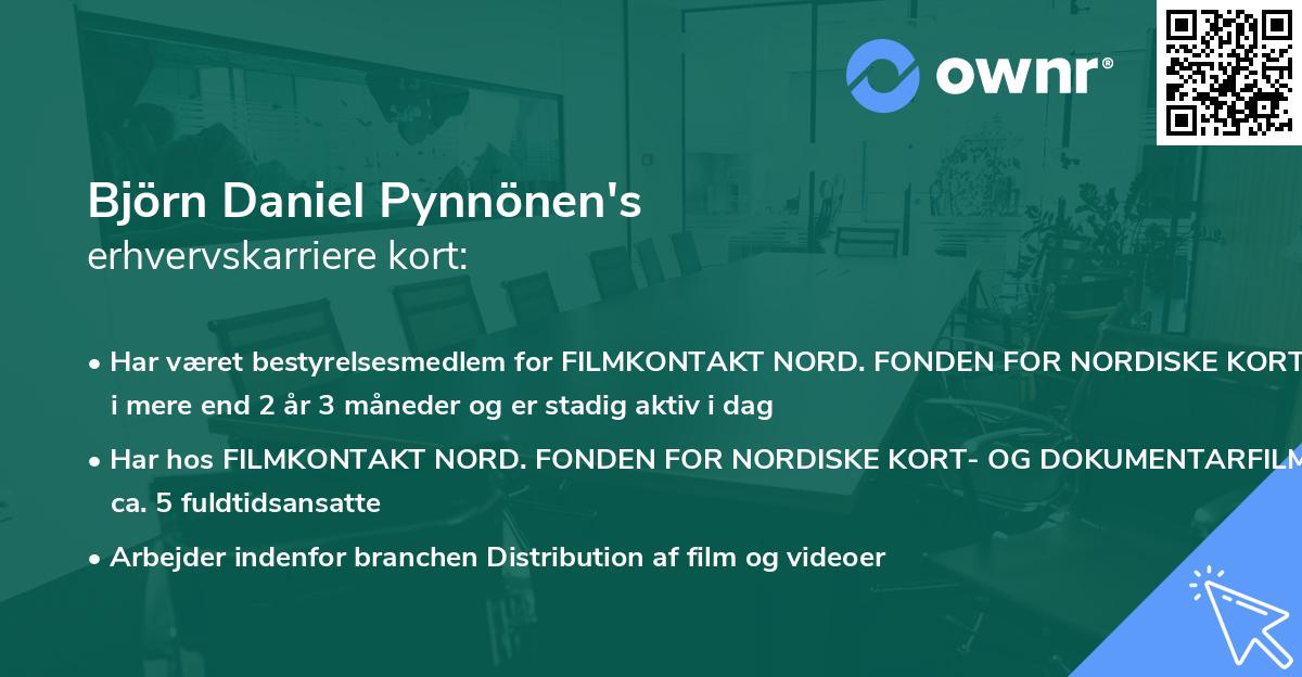 Björn Daniel Pynnönen's erhvervskarriere kort