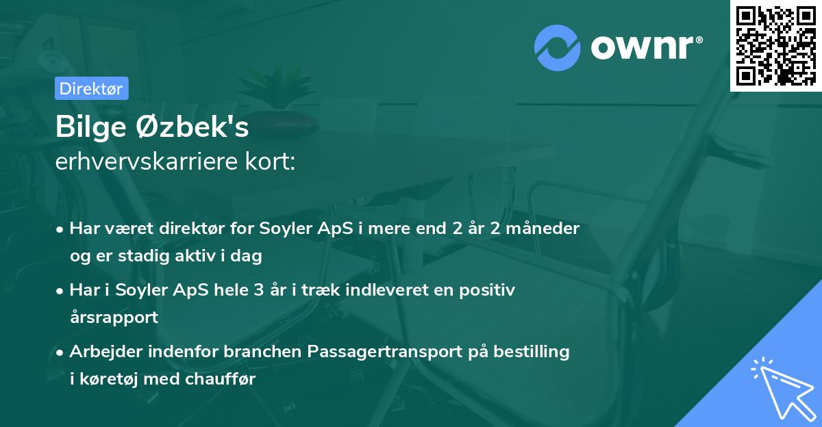 Bilge Øzbek's erhvervskarriere kort