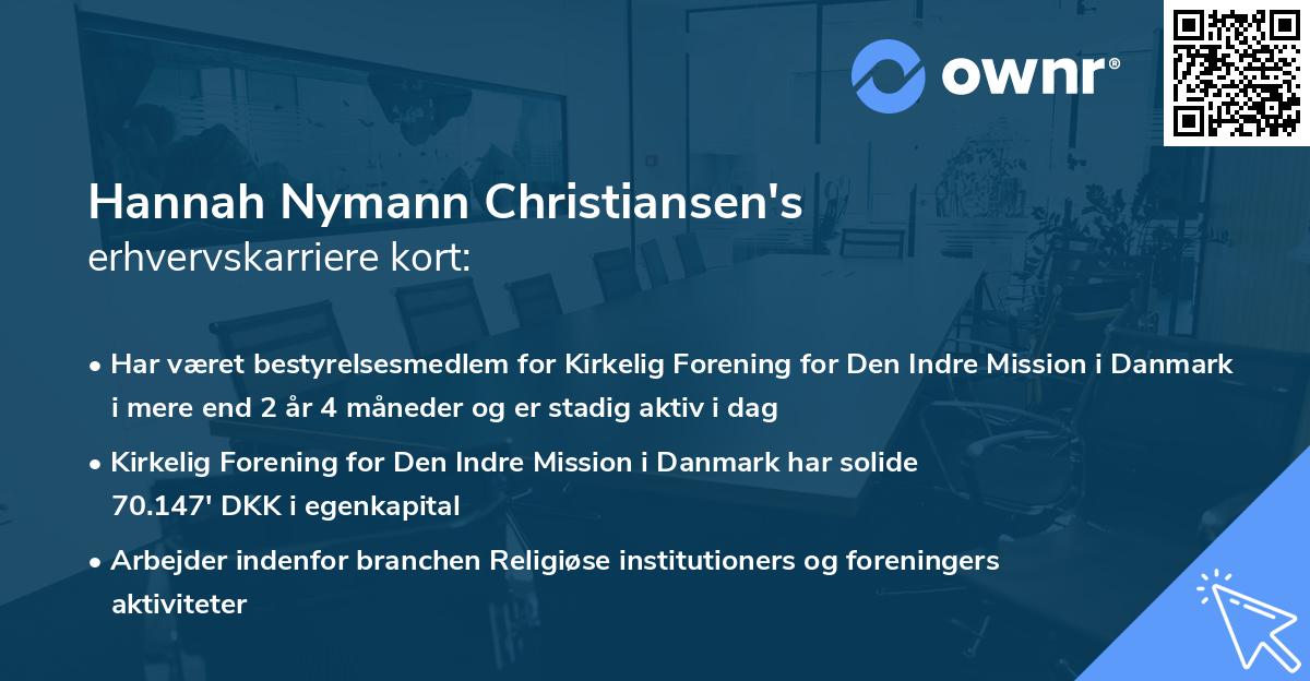 Hannah Nymann Christiansen's erhvervskarriere kort