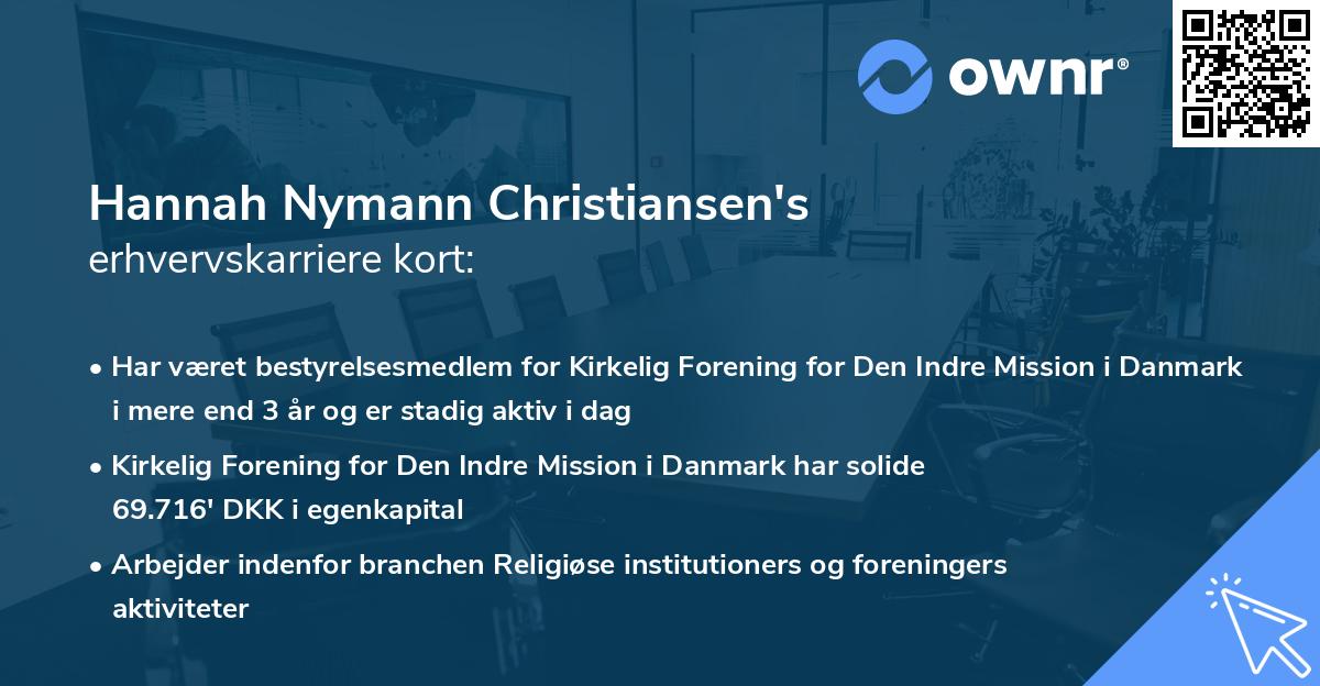 Hannah Nymann Christiansen's erhvervskarriere kort