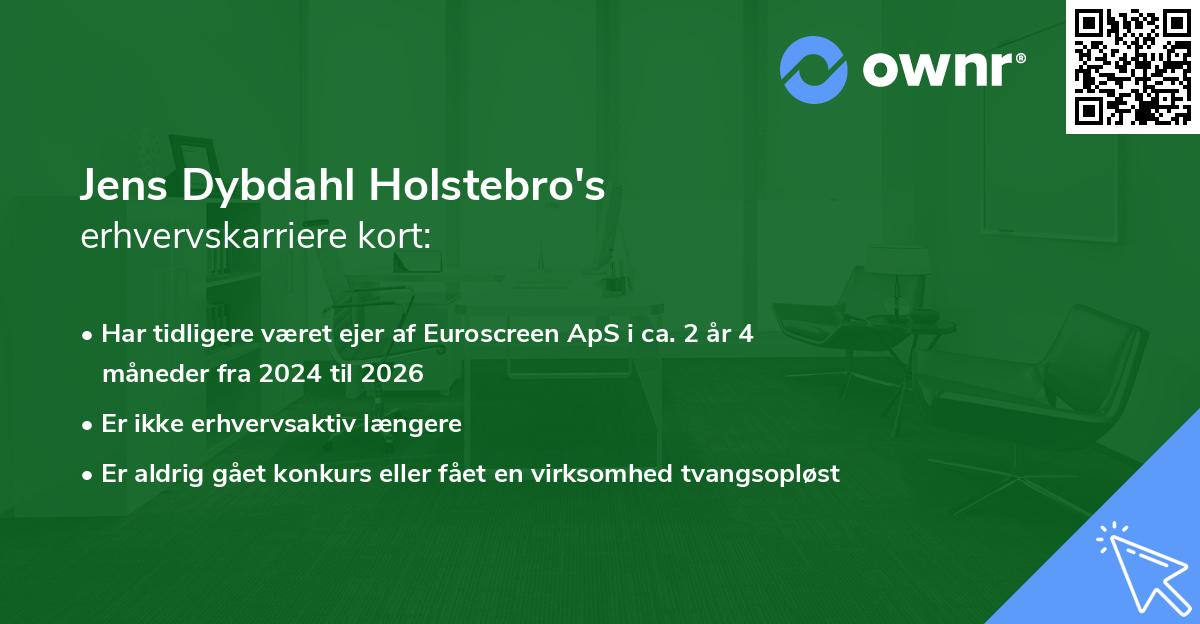 Jens Dybdahl Holstebro's erhvervskarriere kort