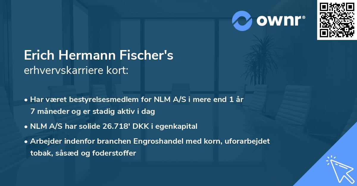 Erich Hermann Fischer's erhvervskarriere kort